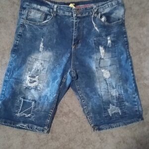 Public Supply Co distressed denim shorts, size 36
